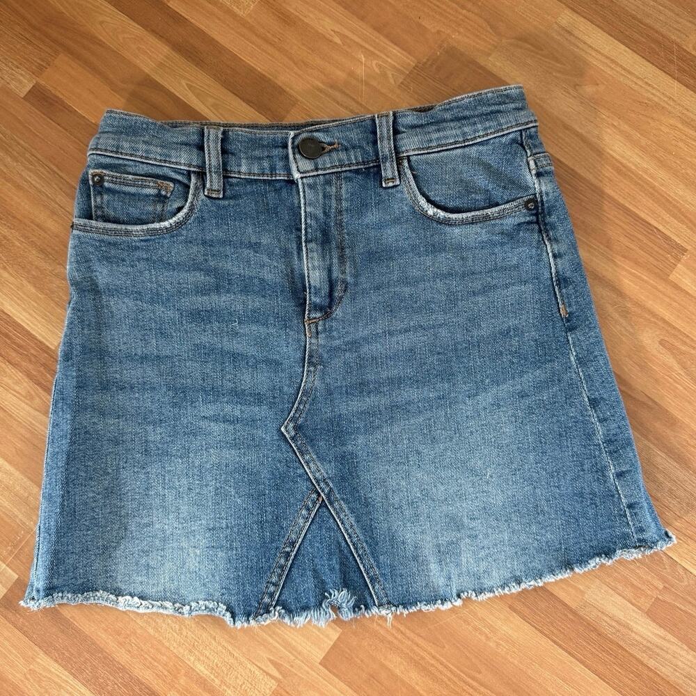 DL1961 Girls Jenny Denim Mini Skirt Wash Blue Rose Size 12 Adjustable Waist